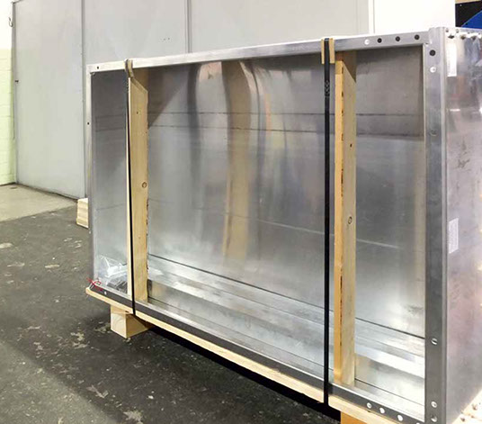 Platzsparende, stehende Lieferung der TROWAtech-Ölauffangwannen 